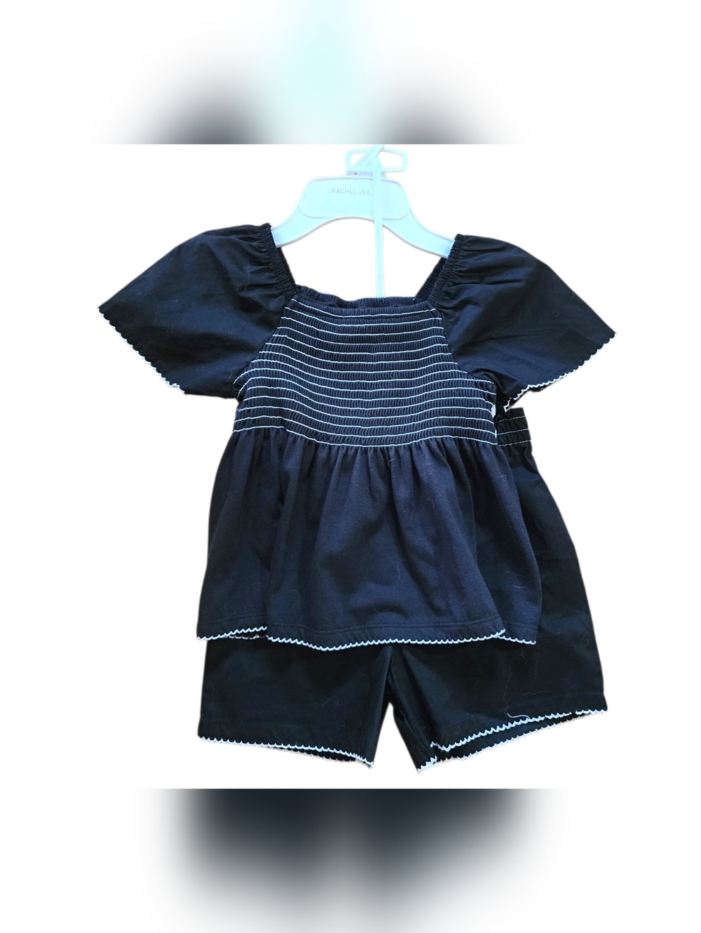 Rachel Zoe Black & White Striped Smocked Top